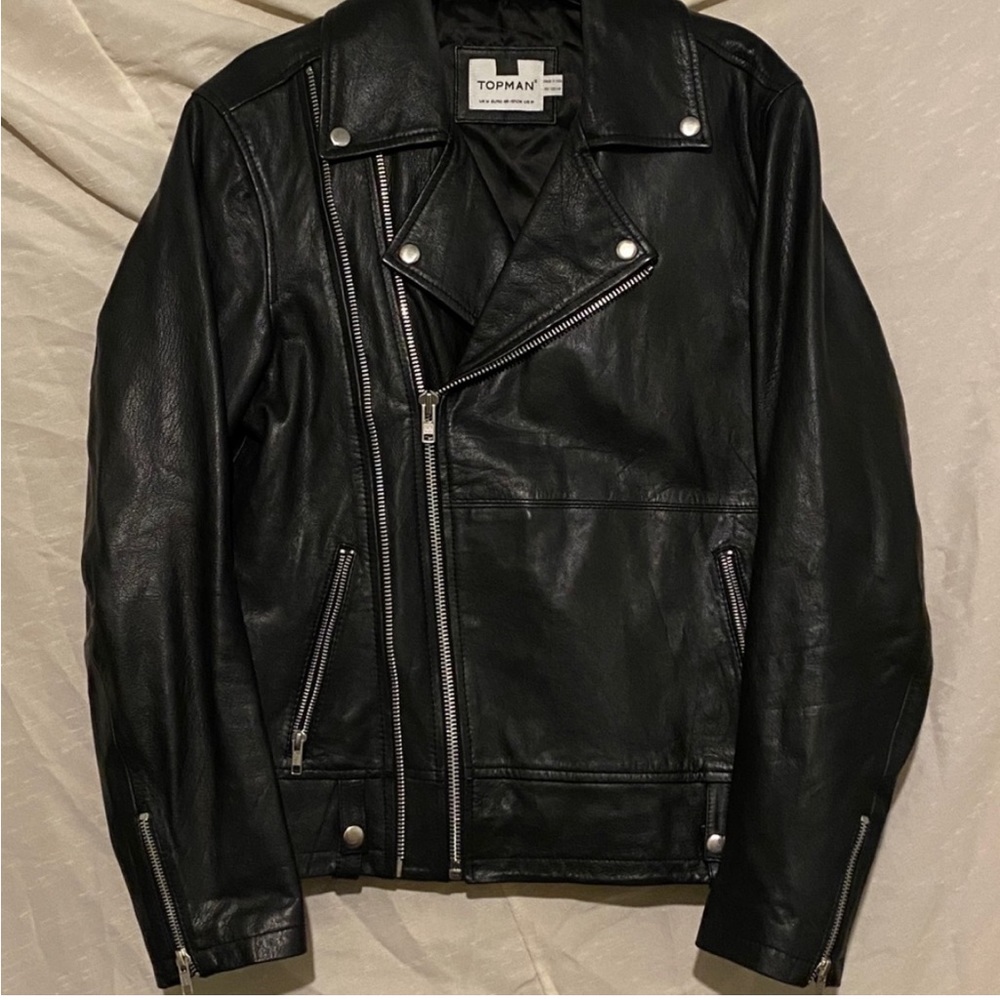 Topman Real Leather Jacket - Picture 2 of 5